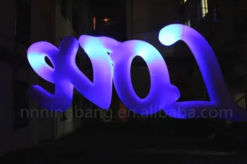 

Free shipping 3m Led inflatable love letter for wedding stage decoration