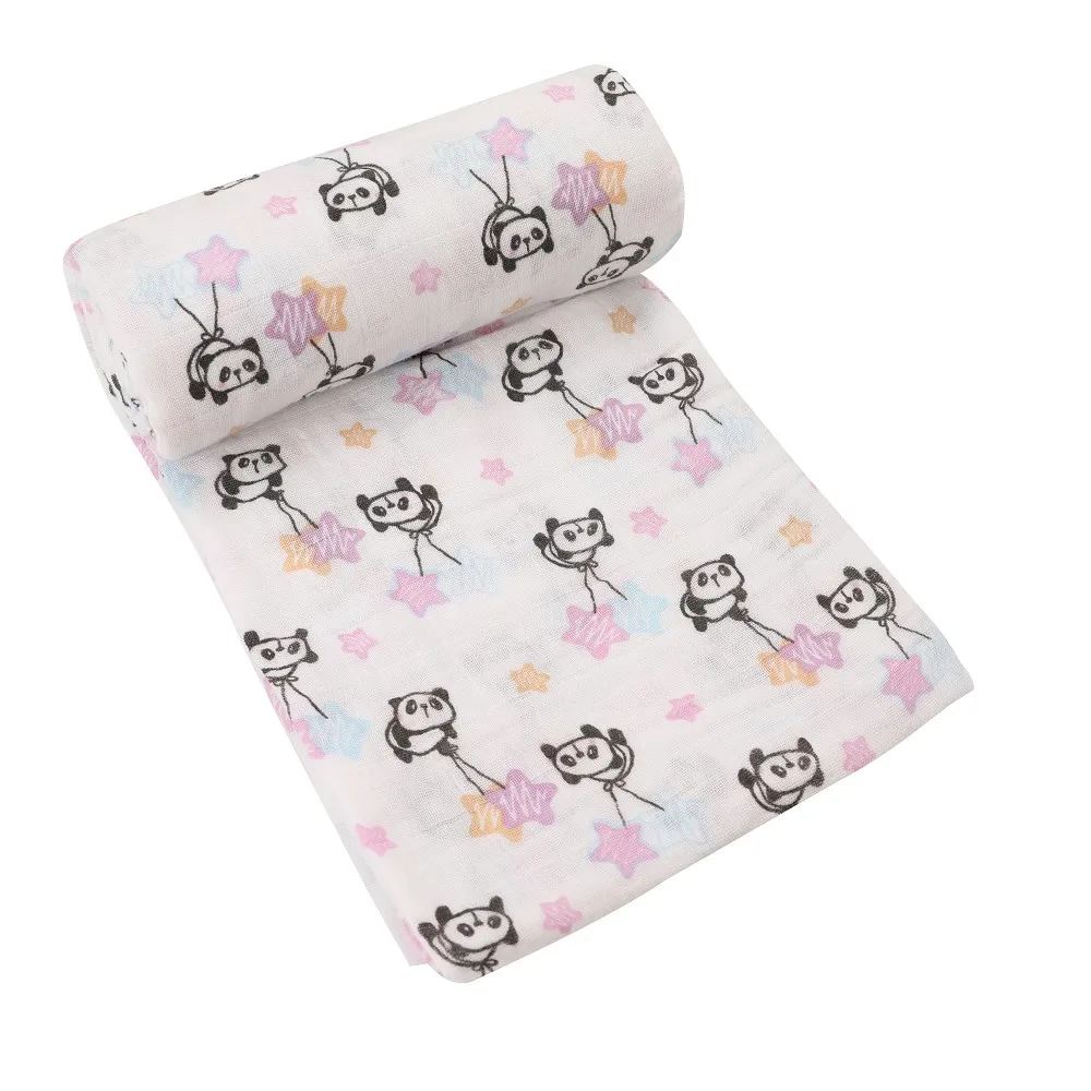 Muselina algodón bebé Swaddles suave recién nacido mantas de baño de gasa para bebé saco de dormir funda para cochecito - Цвет: SMA0014