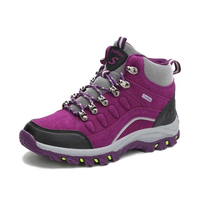 DUDELI/зимние женские водонепроницаемые треккинговые ботинки с высоким берцем; обувь для альпинизма; спортивная обувь на резиновой подошве; обувь из нубука для мужчин и пар