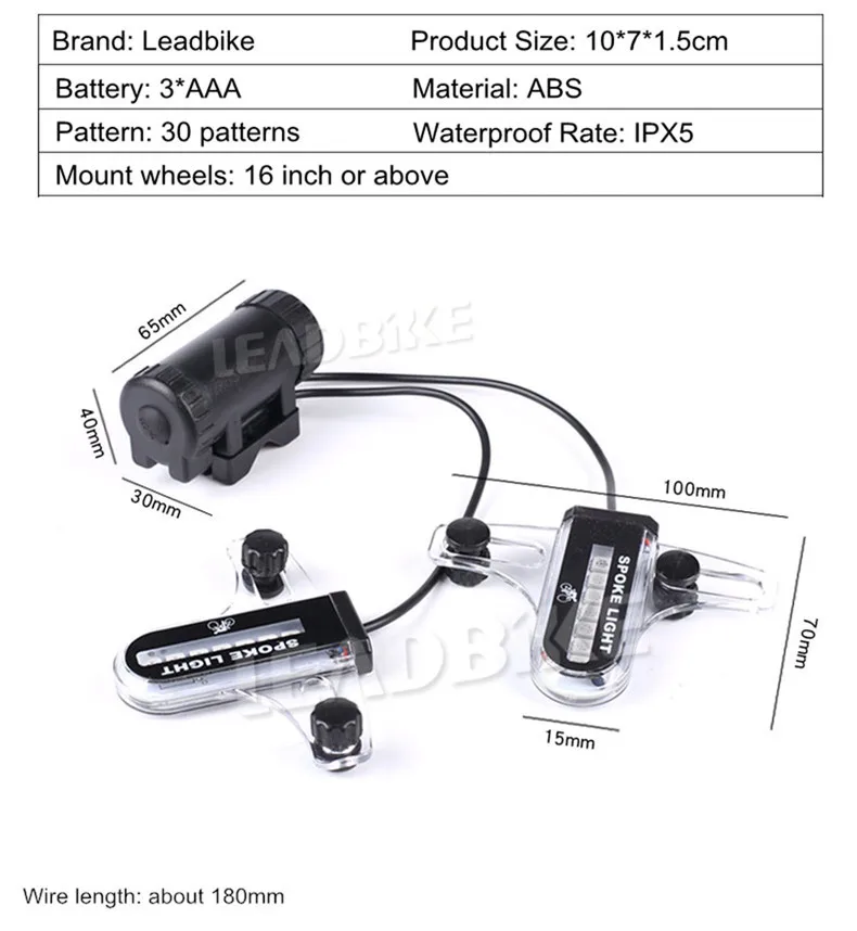 Top Leadbike Bicycle Spoke Light 30 Patterns Colorful Safety Wheel Light Lamp Movement and Light Sensor Night Riding Accessories 3 Top Leadbike Bicycle Spoke Light 30 Patterns Colorful Safety Wheel Light Lamp Movement and Light Sensor Night Riding Accessories 3