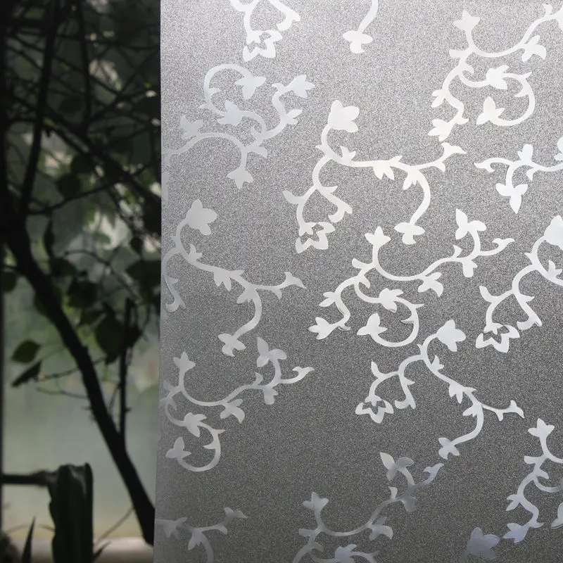60x200 СМ Splash-Proof Оконная Пленка Вайн Pattern Защитить Частную Жизнь Водонепроницаемый
