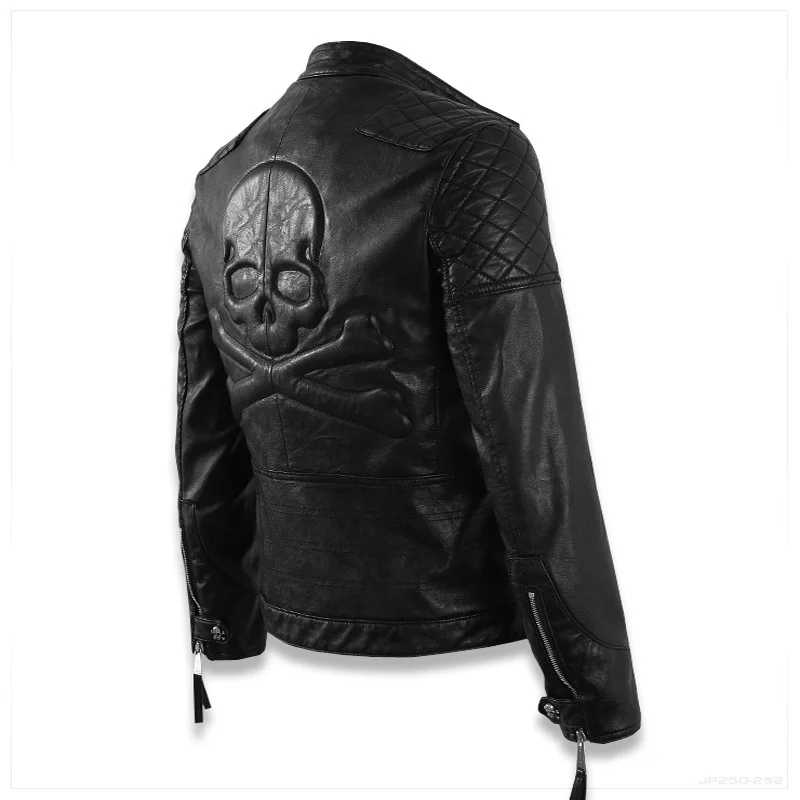  Chaud Haute qualité nouveau printemps mode en cuir vestes hommes hommes en cuir veste marque moto e