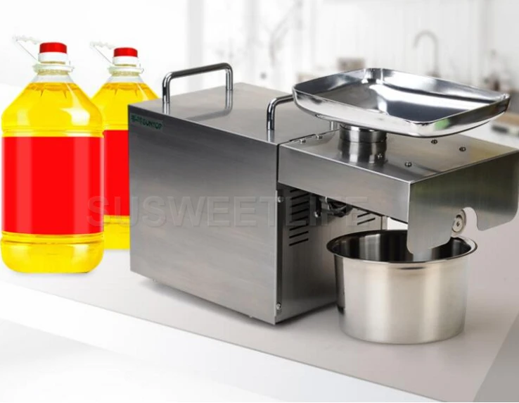 Fast shipping 110V/220V Stainless steel Sunflower oil machine cold press coconut oil extractor machine hand operated oil press