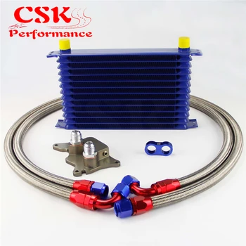 

13 Row 262mm AN10 Trust Oil Cooler Kit Fits For BMW Mini Cooper R56 Supercharger Black/Gold/Blue