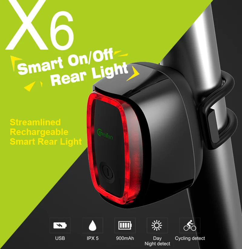 Excellent X6 Bicycle Taillight USB Bike light lamp Rechargeable intelligent Light-sensit Cycling Led cycling accessorie 0 Excellent X6 Bicycle Taillight USB Bike light lamp Rechargeable intelligent Light-sensit Cycling Led cycling accessorie 0