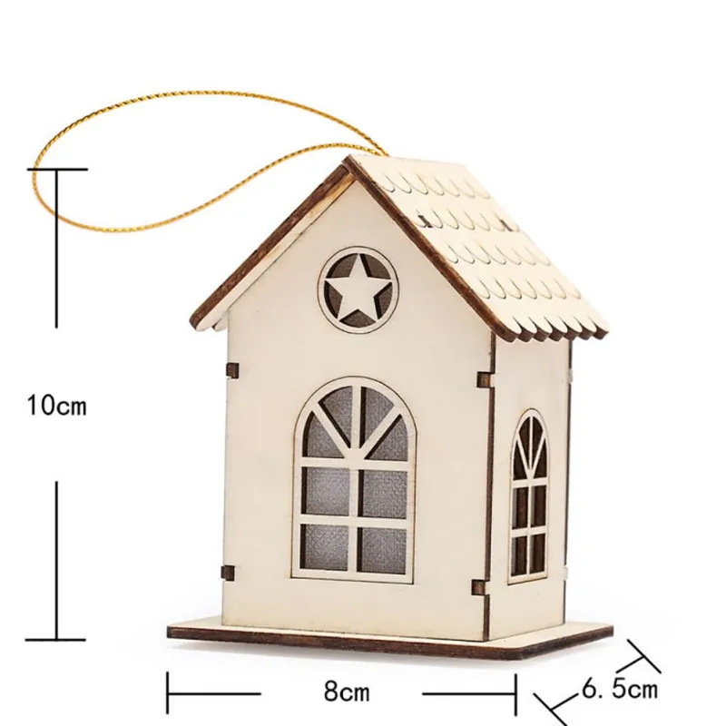 Рождественский светодиодный светильник, светящийся деревянный дом, домашний рабочий стол, Вечерние Декорации, Праздничные рождественские украшения, статуэтка, украшение детской комнаты