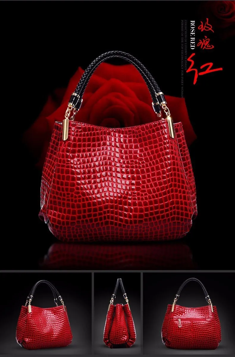 Женская сумка с текстурой под кожу крокодила из искусственной кожи большая сумка на плечо черная женская сумка-хобо сумка из аллигатора сумки-мессенджеры