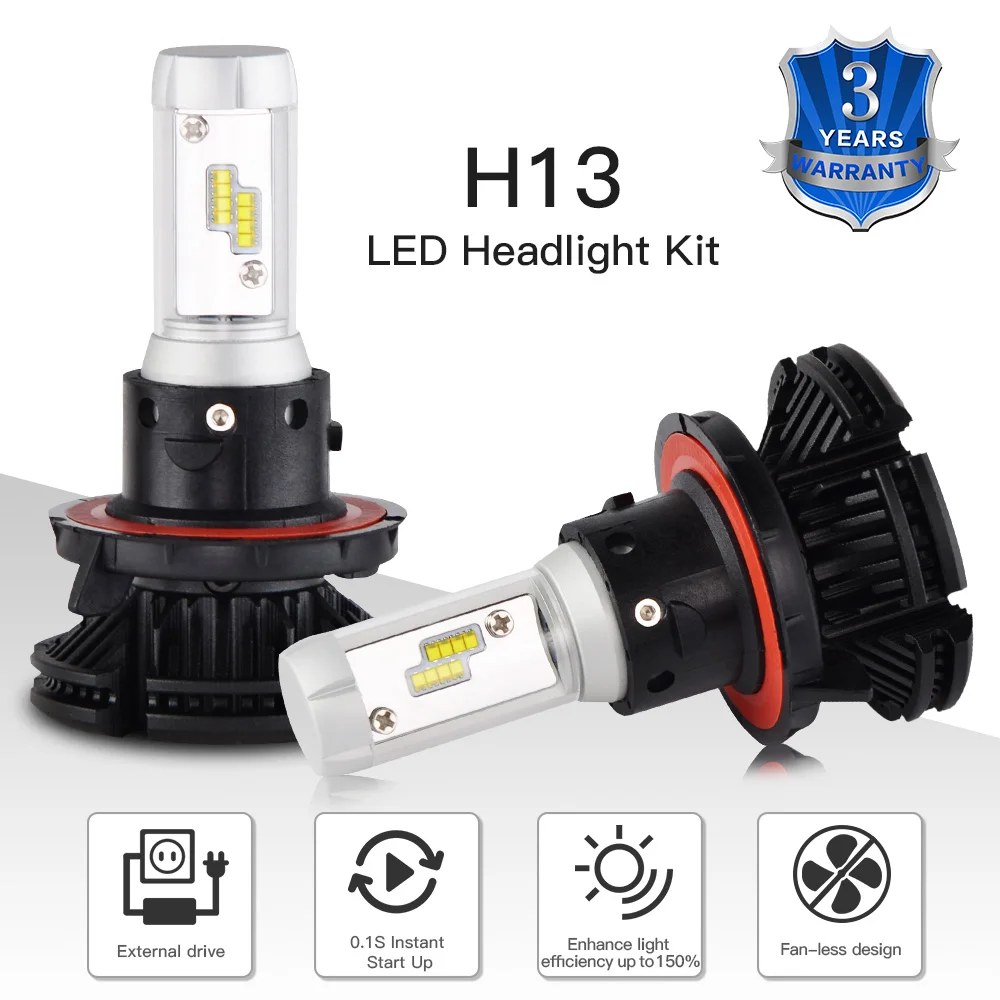 4Side H13 9008 LED Headlight Bulb For ATV Polaris Ranger 570 800 900 RZR 570 800