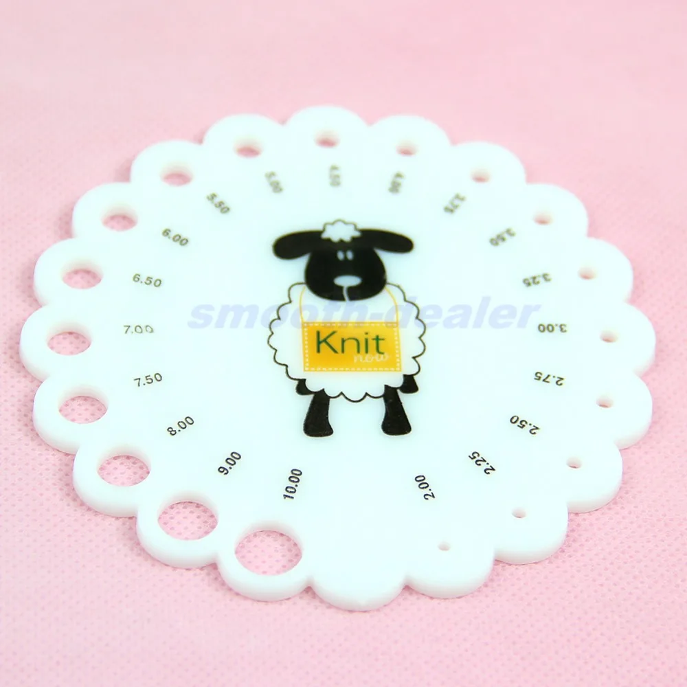 

Lot Round Size 2mm -10mm Knitting Knit Needle Sizer Gauge Measure Ruler Tool W15