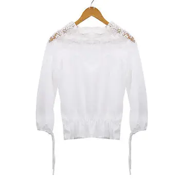 

Womens Ladies Long Sleeve Loose Lace Blouse Casual Shirt Tops Fashion Blouse