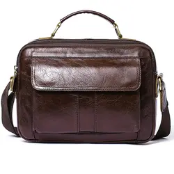 Брендовая мужская сумка 100% из натуральной воловьей кожи, Качественная мужская сумка-мессенджер, мужская сумка-портфель