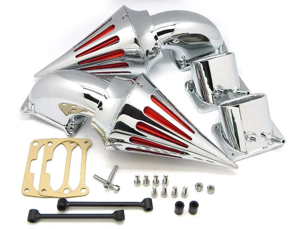 High Quality Chrome Billet Aluminum Cone Spike Air Cleaner Kit Intake