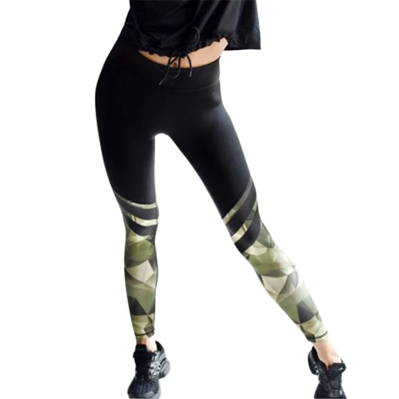 Sporting Pants New Women Leggings High Elastic Workout Leggings Fitness Camouflage Patchwork Thick Legging - Цвет: Армейский зеленый