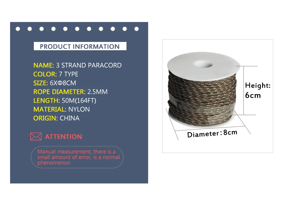 Paracord Parachute Cord Linha De Pesca Corda