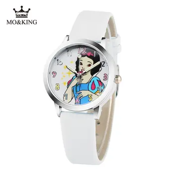 

2019 hot selling children cute Princess dial quartz watch Snow White Girl Cartoon Birthday Party Gift for kids watch 7 colors