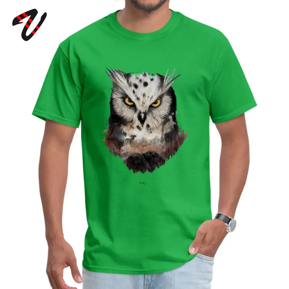 Prevailing Men T Shirt Round Neck Short Sleeve 100% Cotton Gift T Shirt Simple Style Top T-shirts Wholesale The owls are not what they seem -27055 green
