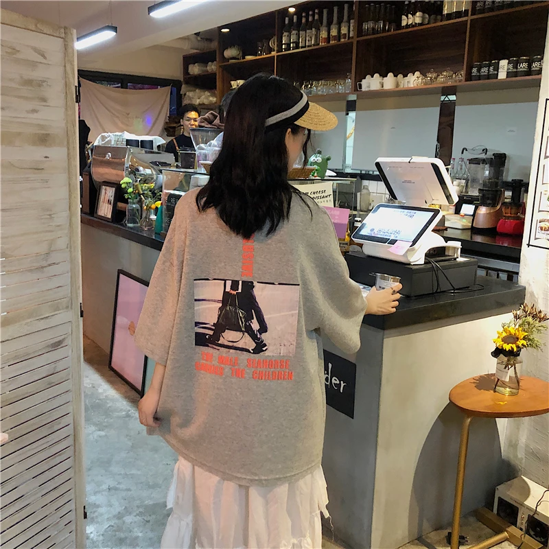 

4 colors spring korean style letter embroidery cotton o neck short sleeve t-shirts womens tee shirt femme (y3254)
