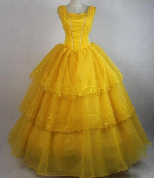 映画美女と野獣映画ベルエマ ワトソンコスプレ衣装ハロウィンベルドレスペチコート 5313 Belle Dress Cosplay Costumeprincess Belle Aliexpress