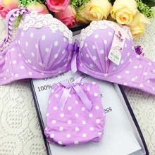 Плед Шнуровка с бантиком милые Лолита белье Для женщин Нижнее бельё хлопок комфорт молодая девушка Нижнее Бельё для девочек soutien Бюстгальтер Push Up