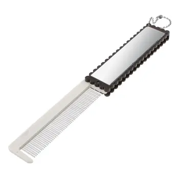 

Chocolate Color Offwhite Plastic Hairdressing Travel Folding Comb with Mirror