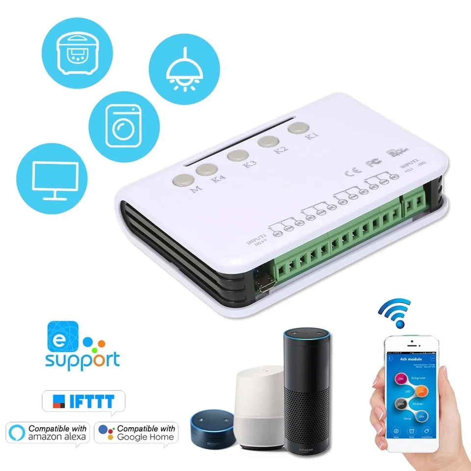 Умный пульт дистанционного управления 4ch DC 5V Wifi беспроводной универсальный