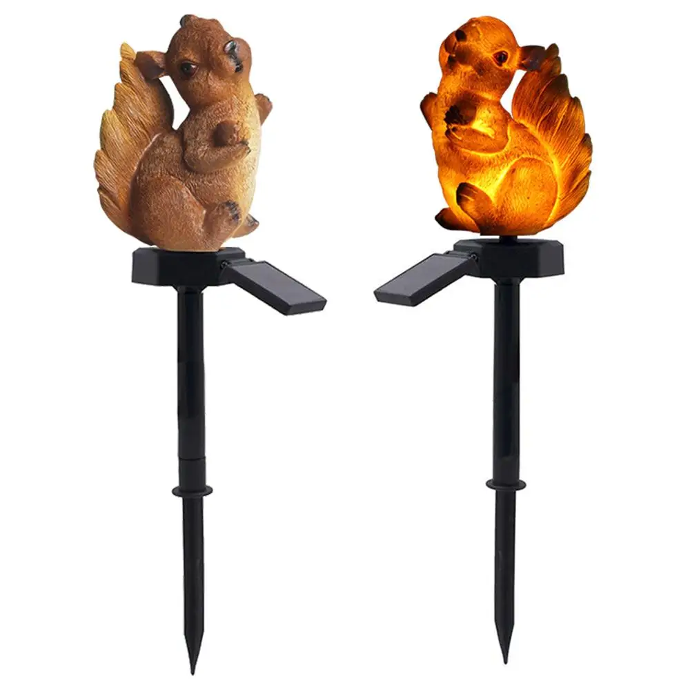 

SOLLED Outdoor LED Lights Resin Waterproof Resin Solar Lawn Light Squirrel Floor Lamp