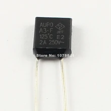 100 шт. в партии Aupo тепловой предохранитель среза TF 125 градусов 250 В 2A A3-F