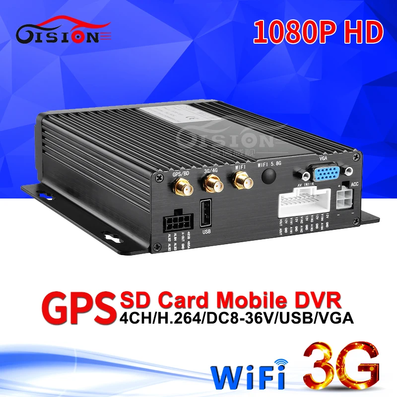 

3G GPS WIFI SD Card 4CH Car Mobile Dvr Remote Monitoring Real Time Video Car Dvr Recorder Mdvr 128G*2 SD Storage PC/Phone Online