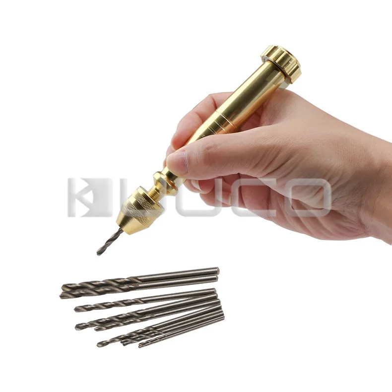 

Rotating Aluminium Alloy Pin Vise Hand Drill Set with Twist Drill Bits Set for Model Wood Jewelry Vajra Plastic etc