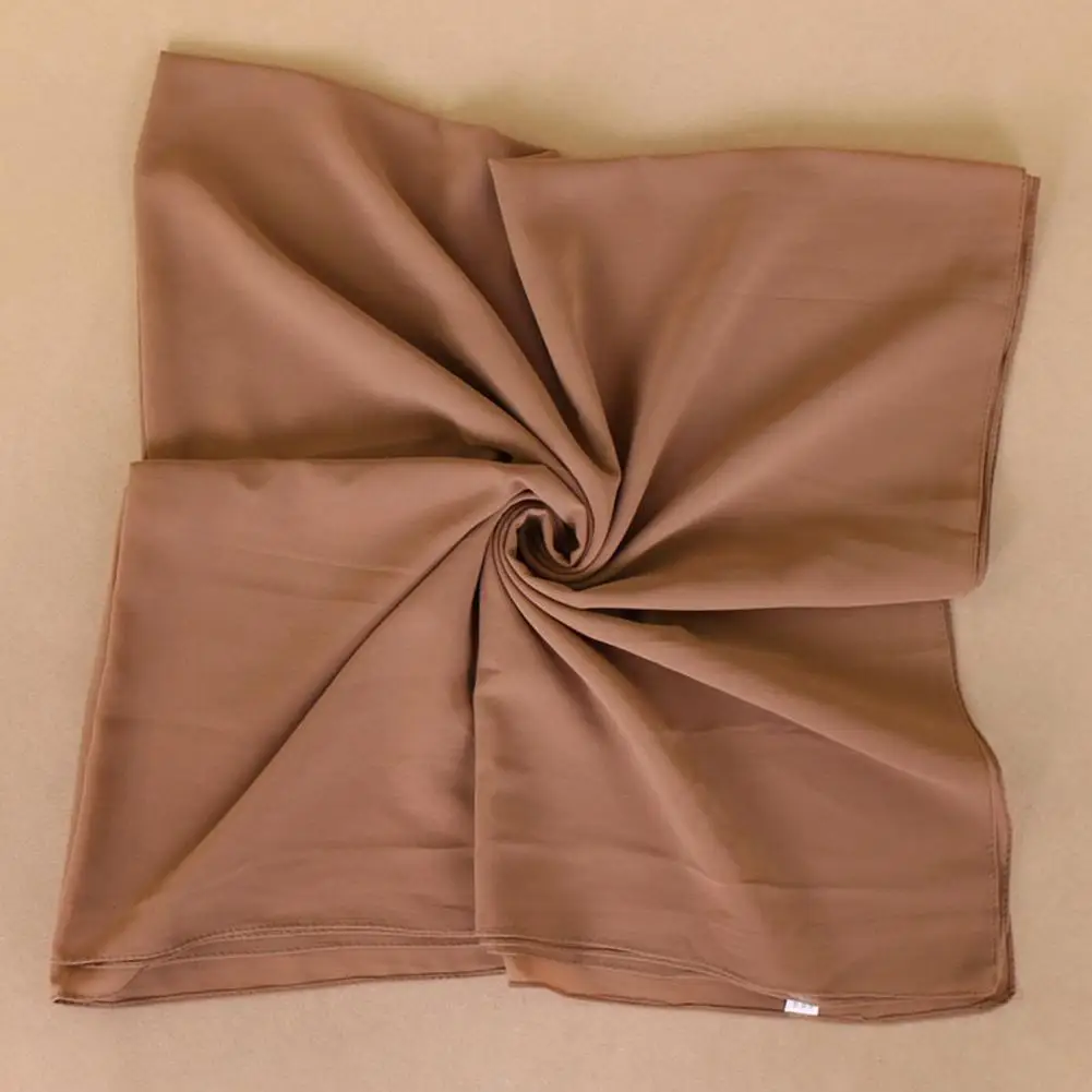 

DSstyles 15 Colors India Style Cover Women Muslim Style Solid Color Hijab Scarf Chiffon Large Square Headscarf