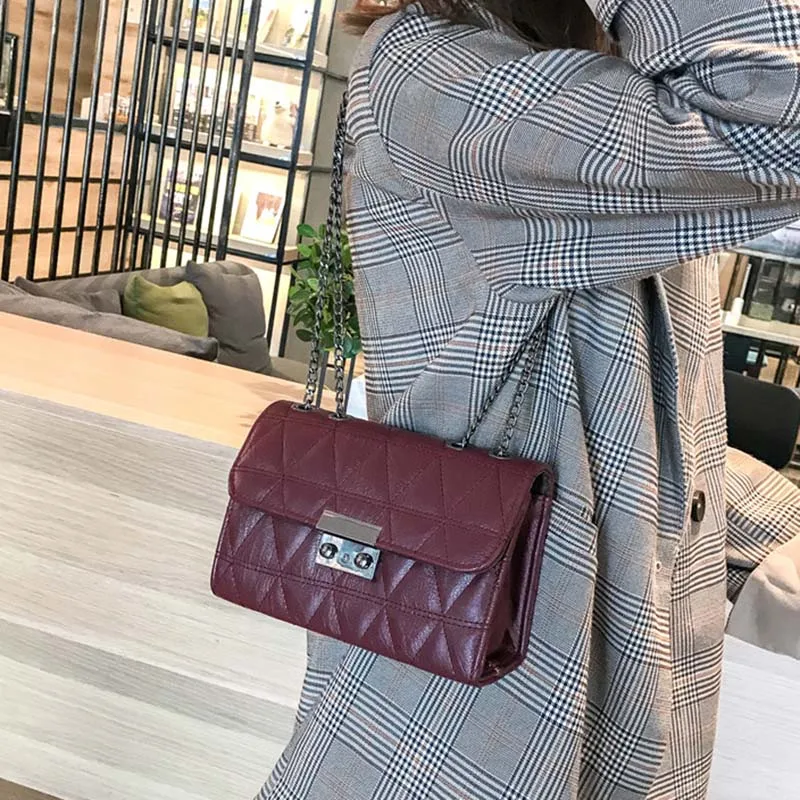 Women Winter Hot INS Popular Chain Shoulder Bags Fashion Travel Female Flap Mini Handbag PU Ladies Design Messenger Bolsa SS3481 (15)