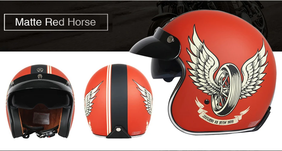 Гривна Летающий винтажный мотоциклетный шлем для мотокросса с открытым лицом полушлем Ретро винтажный реактивный гоночный шлем мотоциклетный шлем мото