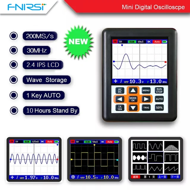 Special Offers DSO FNIRSI Handheld mini portable digital oscilloscope 30M bandwidth 200MSps sampling rate IPS display