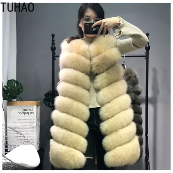 

TUHAO Plus Size Women Winter Coat Long Faux Fur Women Luxury Faux Fox Long Fur Vest Furry Vintage Elegant Woman Fake Fur Vest