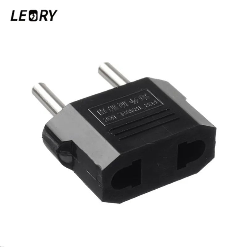 

LEORY 1pcs EU Plug Adapter US To EU AC Power Plug Travel Converter Electrical Household European Adapter Round Pin Plugs Socket