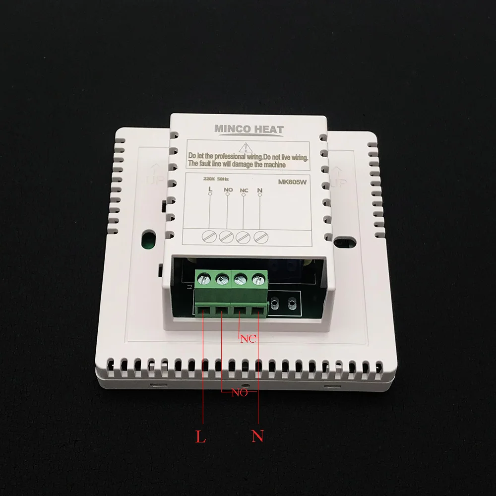 MINCO HEAT MK605W 220V 3A регулятор температуры водонагревательного газового котла для NC без привода lcd Еженедельный программный контроллер