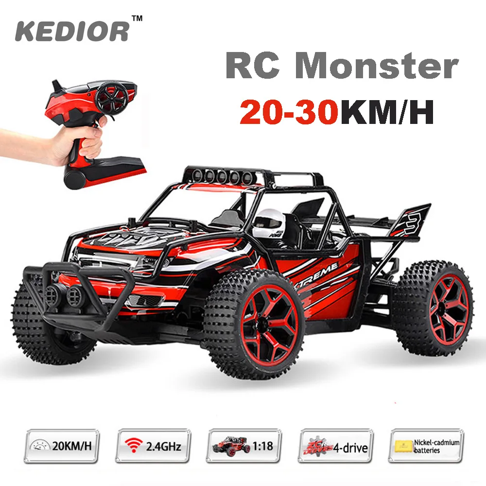 RC Рок автомобили вездеход 2 4 ГГц 4WD высокое Скорость 1:18 дистанционного Управление