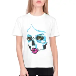 Новый дизайн Для женщин Повседневное белая футболка женские короткий рукав футболки творческая женщина футболка с принтом дамы Poleras де Mujer