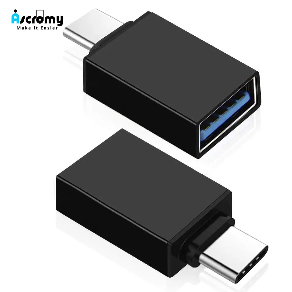 Ascromy 10 шт. USB-C-USB 3,0 адаптер OTG для Xiao mi 6 mi 8 mi 8 A2 samsung Galaxy S8 S9 Plus Note 9 8 lg g6 type C type c OTG