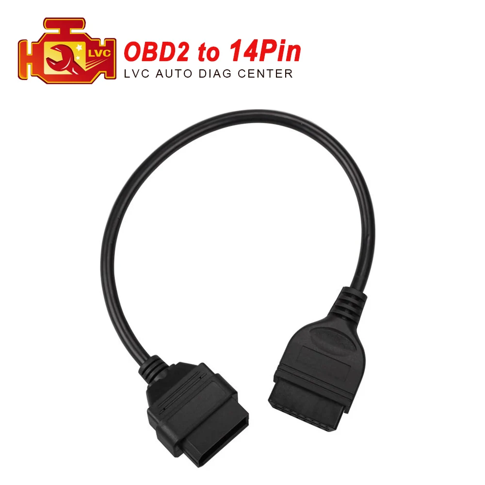 

2018 cheapest 16pin to 14pin cable for nissan diagnostic interface 14 pin OBDII extension cord OBD1 to obd2 lead Free Shipping