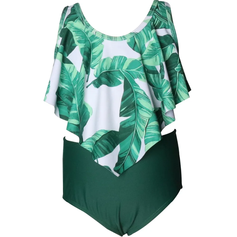 

Girls Swimwear Two Piece Swimsuit Bikini Set Floral High Waist Bathing Suit