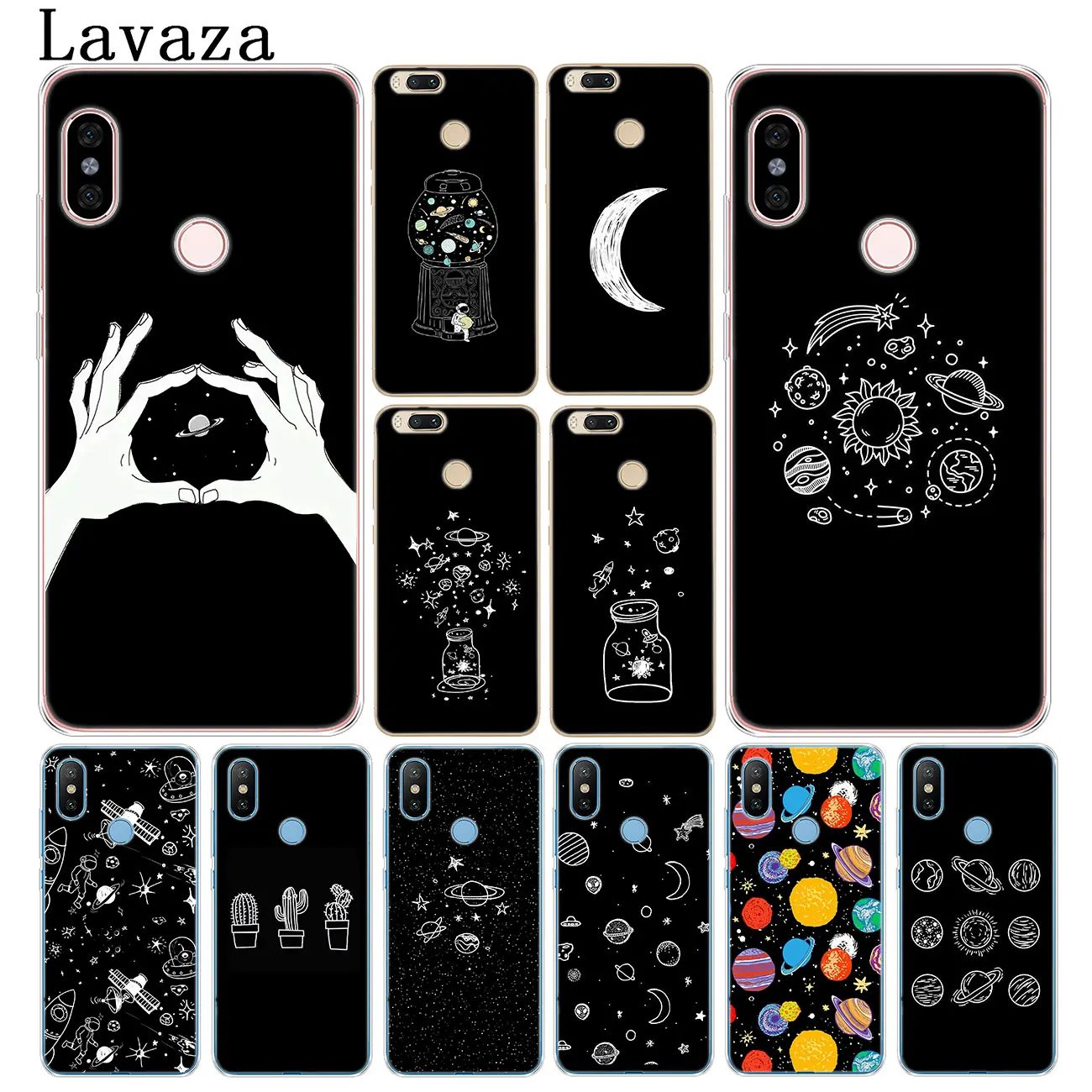 Чехол для телефона Lavaza black white moon stars space astronaut Xiaomi Redmi K20 8A 7A 6A Note 8 8T 7 5 6 Pro 4 4X |