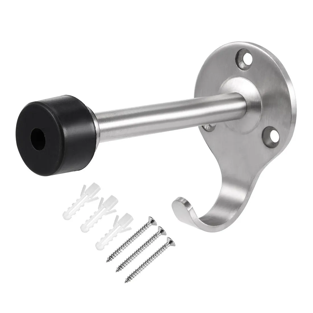 

304 Stainless Steel Brushed Bathroom Hook Style Wall Mounted Door Stopper Holder Dropshipping