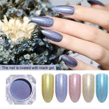 Голографическая пудра для ногтей Блеск Мерцающий голографический Радужный дизайн ногтей украшение маникюр хром пигмент пыль 1 г