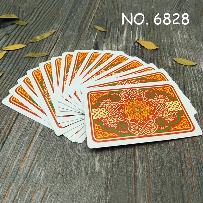 Красный синий 54 шт./компл. водонепроницаемый Прочный ПВХ Скраб пластиковые игральные карты Новинка покер карты Texas семейная настольная игра развлечения - Цвет: 6828 RED