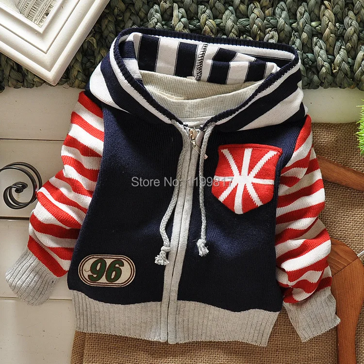 2014 new British flag Boy sweater Children's cardigan sweater top quality kids hooded sweaters