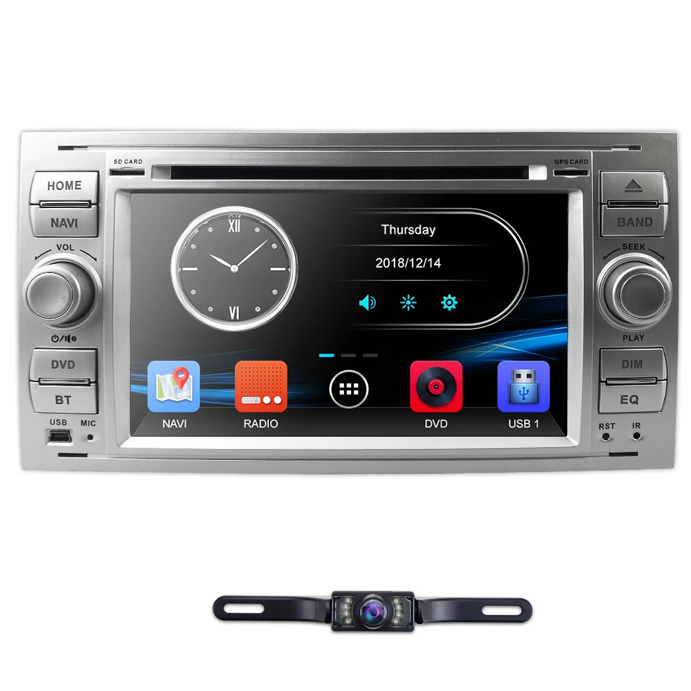 Top Wholesale! 2Din 7Inch Car DVD Player For Ford/Focus/Mondeo/Transit/C-MAX/Fiest With GPS Navigation Radio BT 1080P Ipod FM/AM Map 3