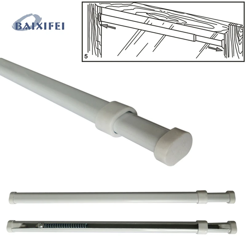 

2 Pcs Adjustable Spring Pressure Curtain Rod Tension Extendable