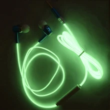 3.5 Luminous night light earphone glow in ther dark 3.5mm aux audio jack in-ear ear phone for xiaomi Meizu huawei OPPO VIVO MP3