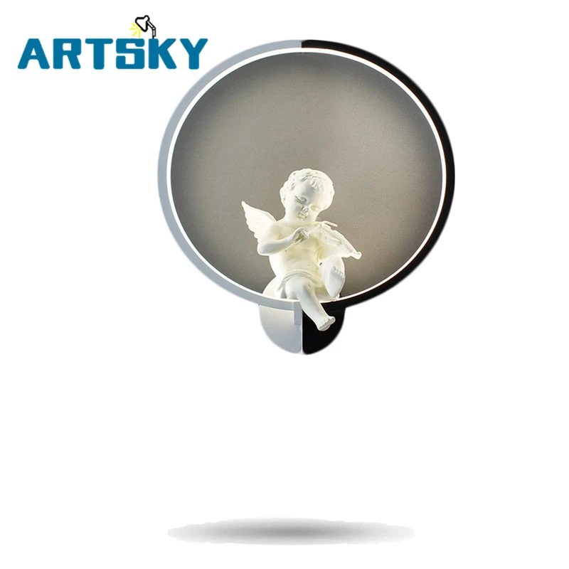 

Nordic American Wall Lamp Iron Simple Modern Wall Lighting Lamp Staircase Background Wall Bedside Lamp Aisle Light Bedroom